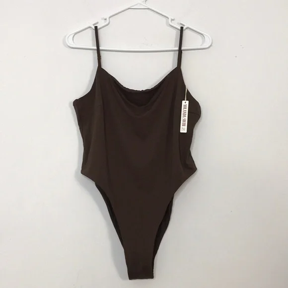 NWT YOLANDA CAMI ONE PIECE CHOCOLATE